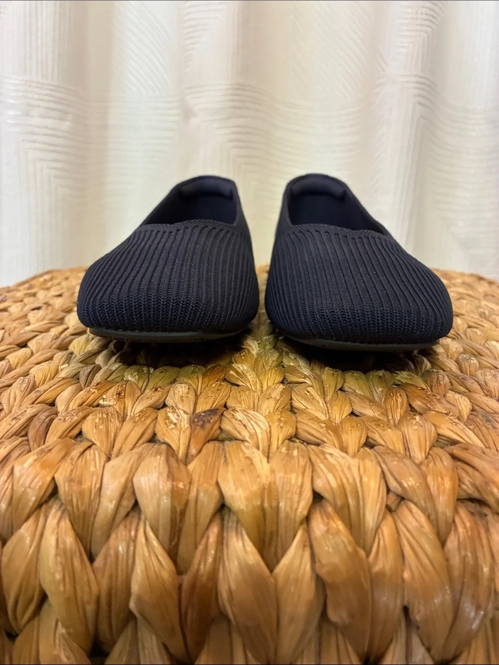 VIVAIA Women's Navy Blue Knit Slip-On Ballet Flats